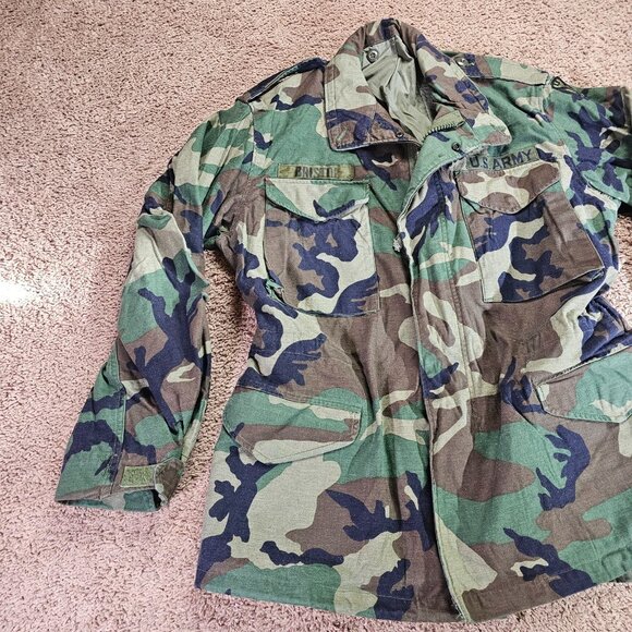 US Army Woodland M65 Field Jacket Medium Regular Engineer Brigade SSI - Picture 9 of 14